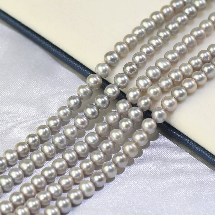 5-6mm 3A Silver Grey Near Round pearl 2